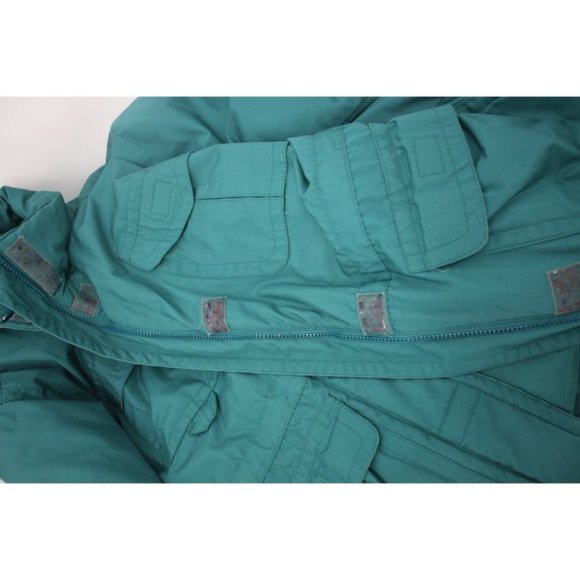 Vintage Eddie bauer Women's small premium goose down puffer jacket green pockets - Picture 15 of 16
